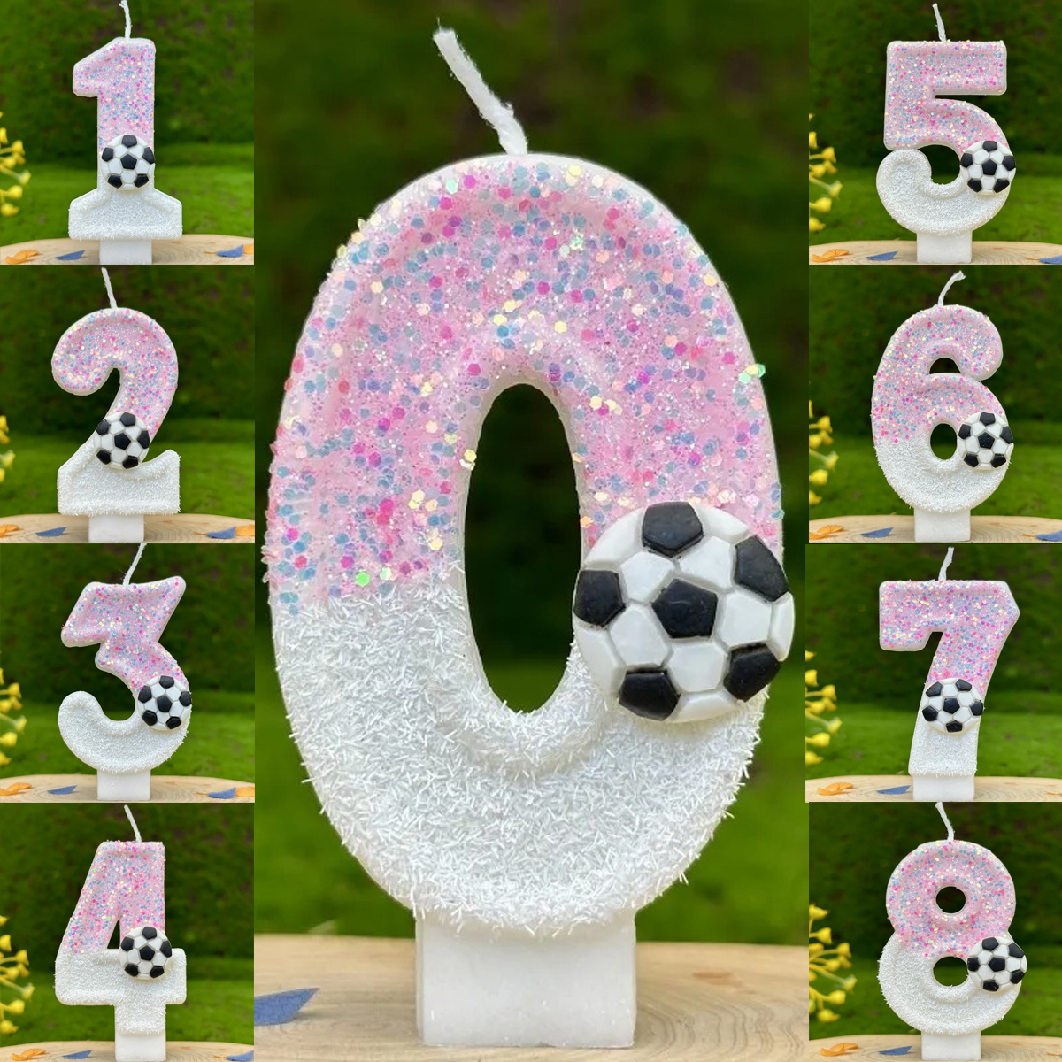 Candle Supplies Free Shipping - Pink White Sequins Sports Football Digital