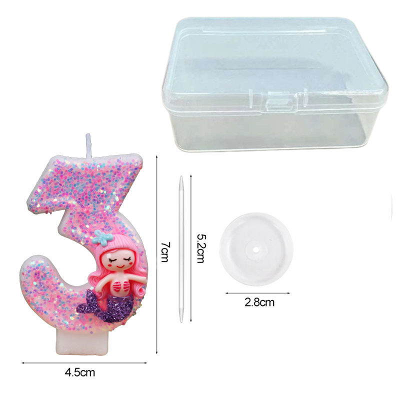 Creative Pink Mermaid 0-9 Digi - Candle Supplies Free Shipping ulasan dan harga