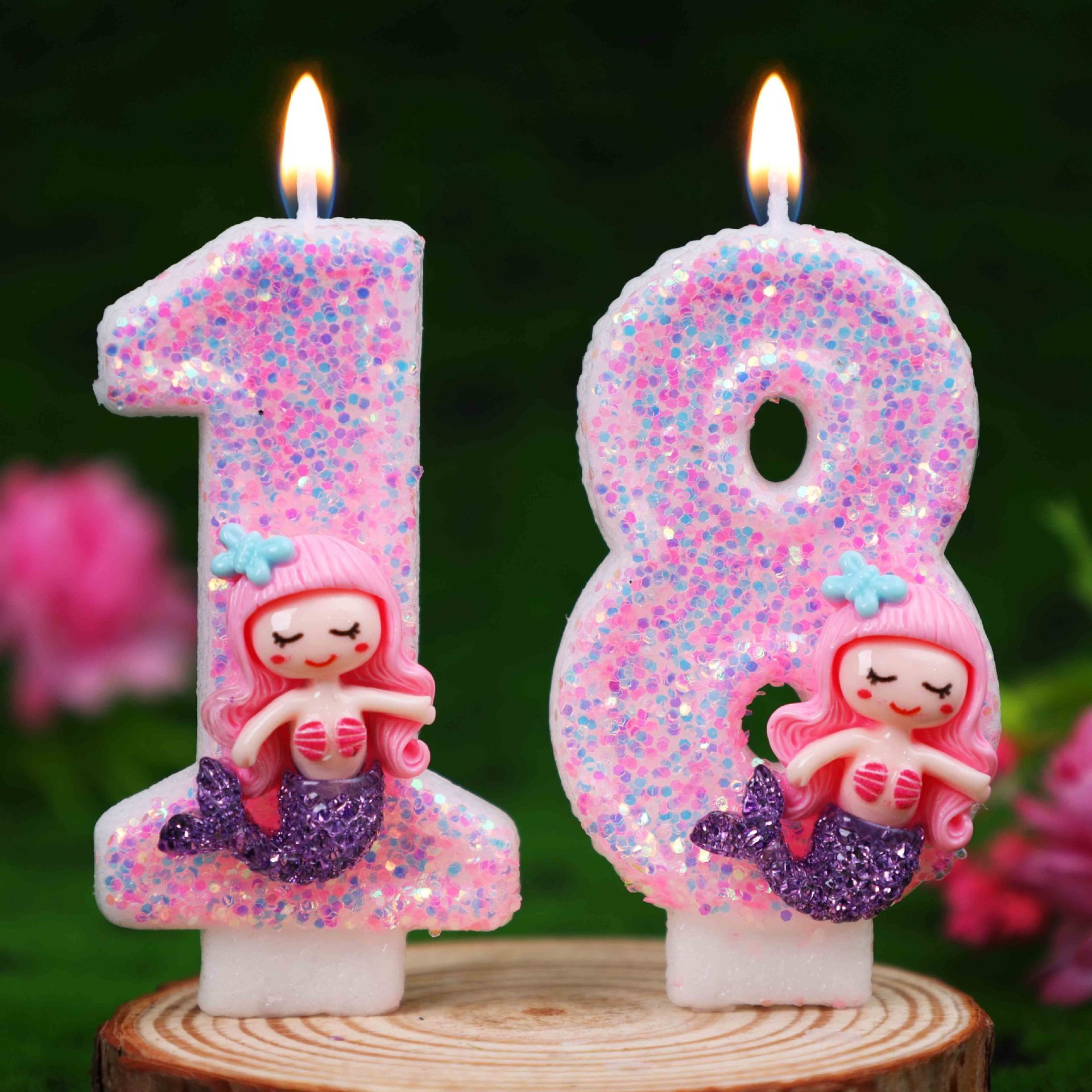 Creative Pink Mermaid 0-9 Digi - Candle Supplies Free Shipping ulasan dan harga