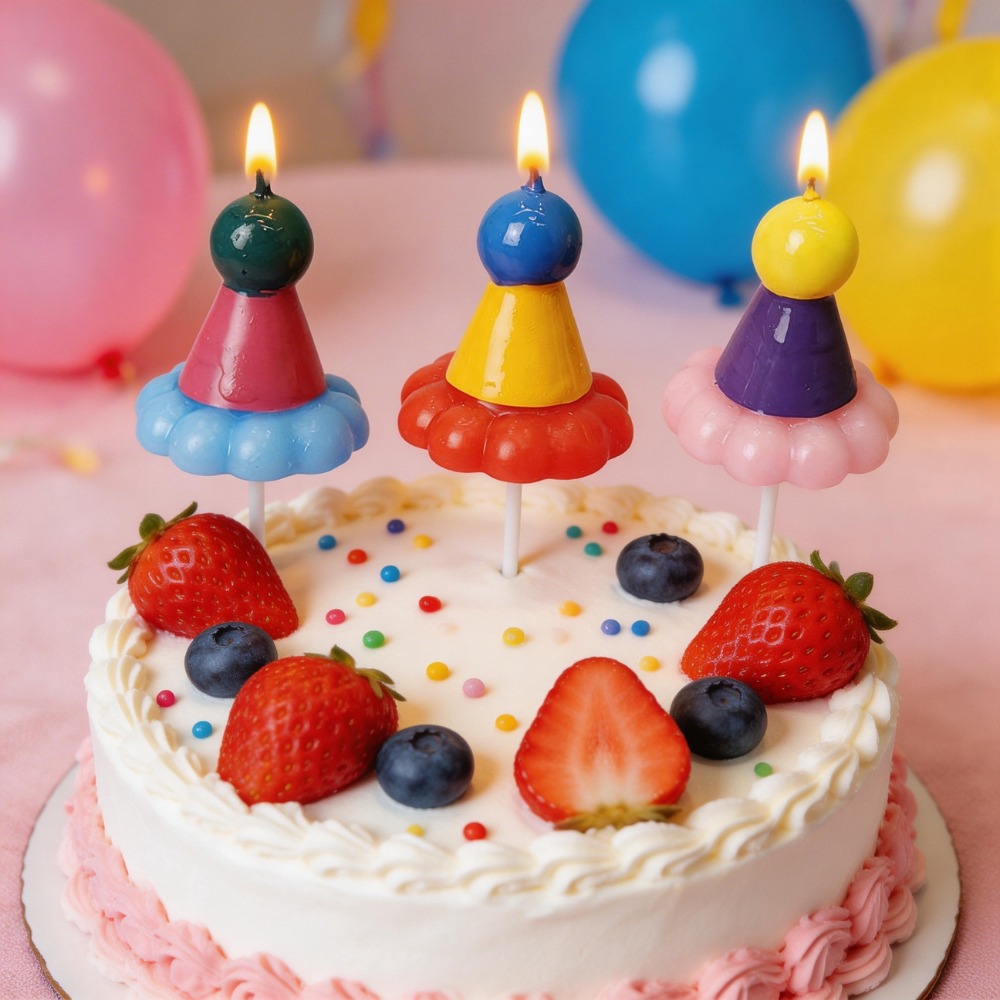 3PCS Party Hat Birthday Candle - Candle Supplies Free Shipping ulasan dan harga