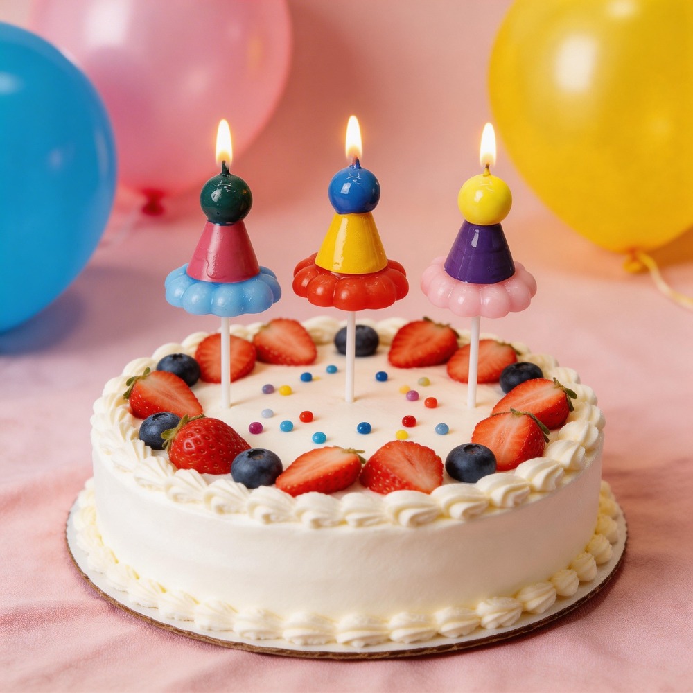3PCS Party Hat Birthday Candle - Candle Supplies Free Shipping ulasan dan harga