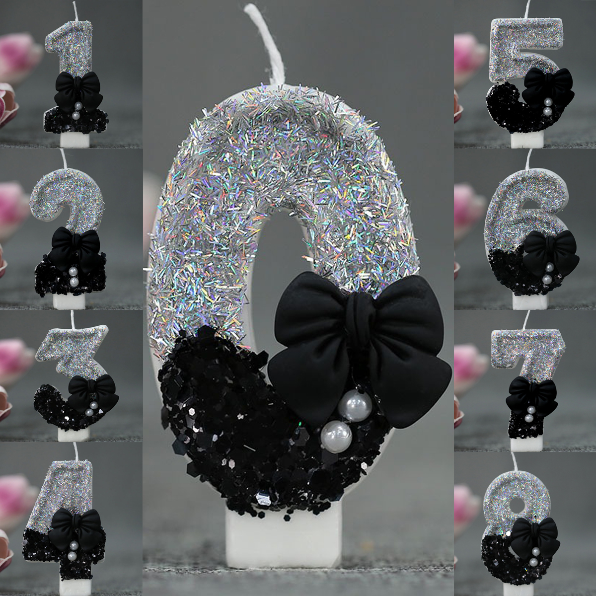 Midnight Bow & Pearl 0-9 Numbe - Candle Supplies Free Shipping ulasan dan harga