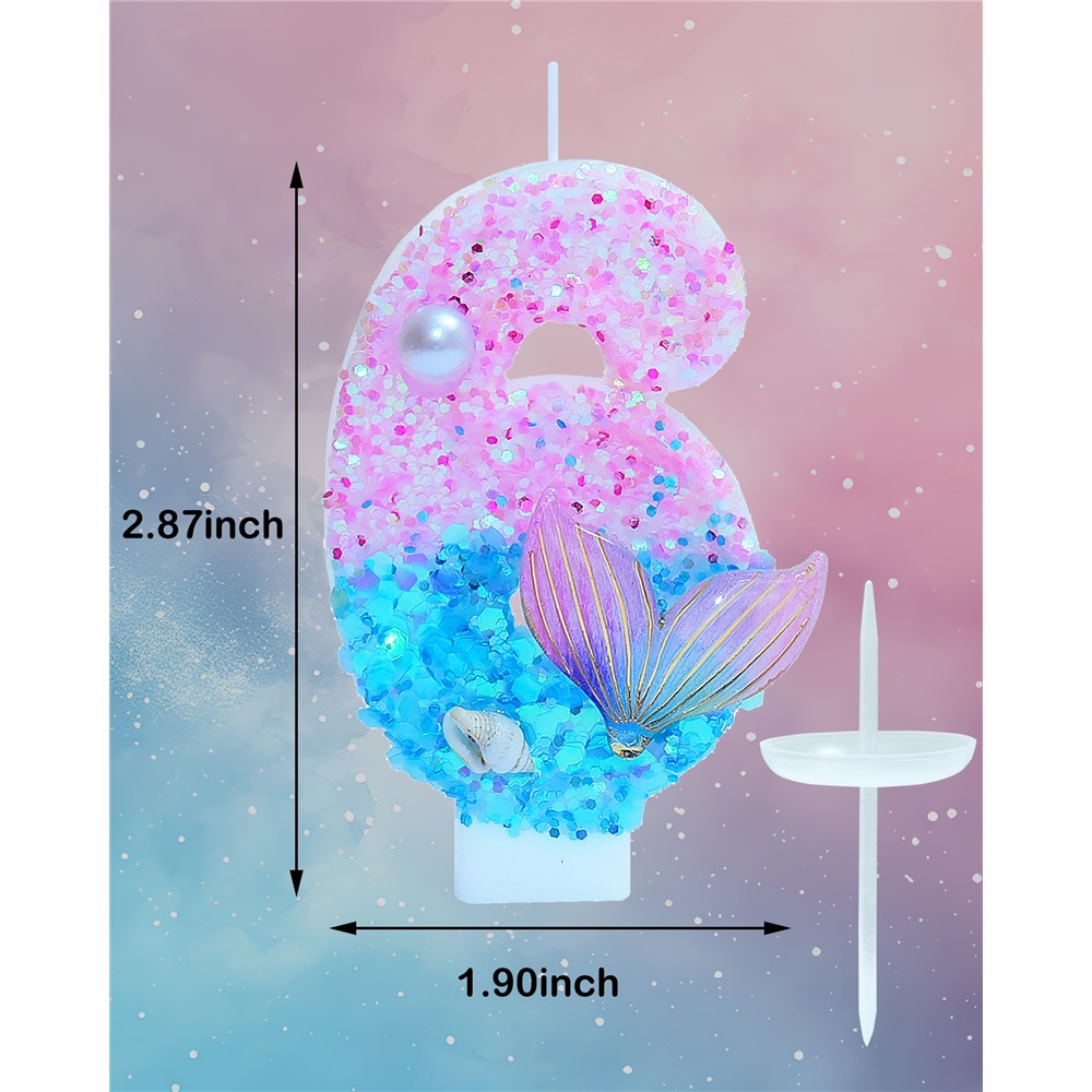 Mermaid Themed Birthday Candle - Candle Supplies Free Shipping ulasan dan harga